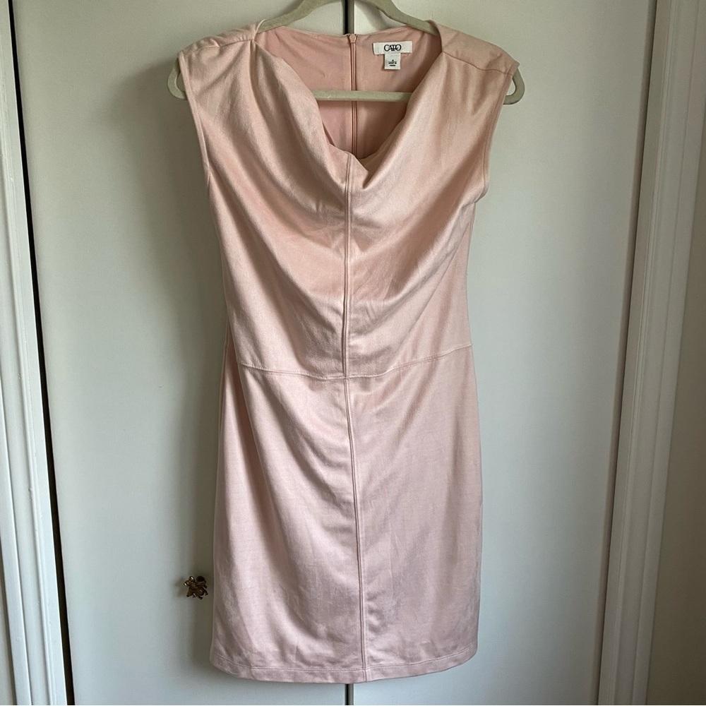 Cato Pink Dress Cowl Neck Wedding Guest Mini Dainty Feminine Old Money Sz 4
